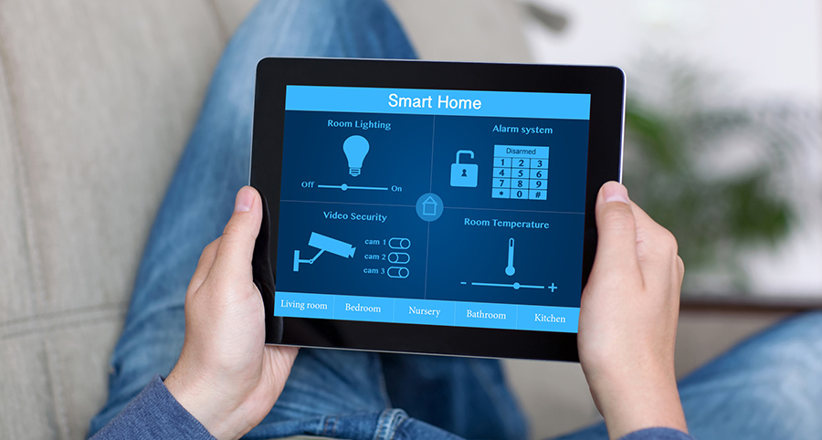 The ability to access and control security components from a mobile device is one of the top smart home trends in Modesto. Close-up of smart home security app.
